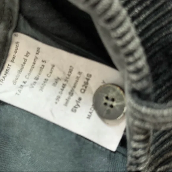 Transit Par-Such Lagenlook Corduroy Pants Gray Brown Relaxed Tapered Large - Picture 6 of 13